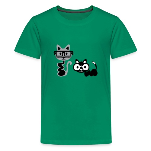 Big Eyed, Cute Alien Cats - Kids' Premium T-Shirt