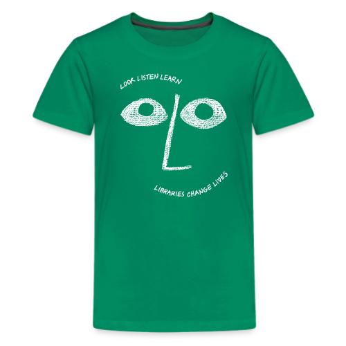 Vintage ALA: Libraries Change Lives Face - Kids' Premium T-Shirt