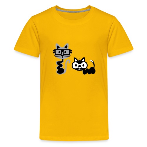 Big Eyed, Cute Alien Cats - Kids' Premium T-Shirt