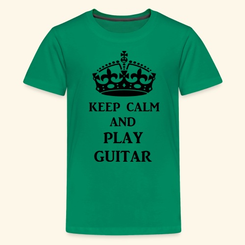 keep calm play guitar blk - Kids' Premium T-Shirt