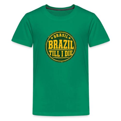 Brazil Till I Die — Vintage Soccer Fan Shirt Tee - Kids' Premium T-Shirt