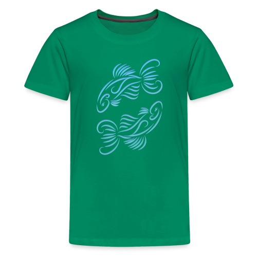 Pisces Zodiac Fish Water Sign Blue Green - Kids' Premium T-Shirt