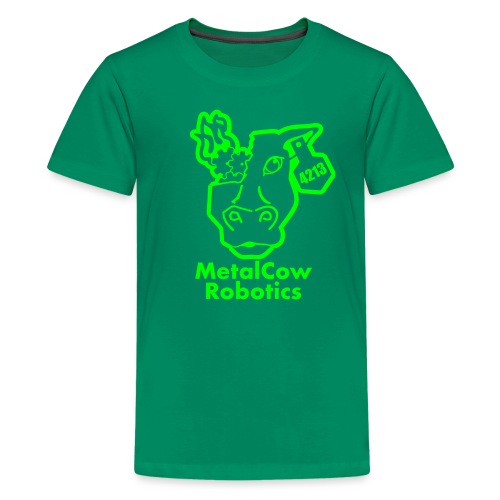 MetalCowLogo GreenOutline - Kids' Premium T-Shirt