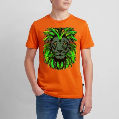Green Lion Head Portrait Drawing - Green Lion - Kids' Premium T-Shirt