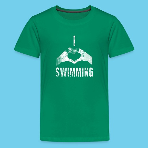 I heart swimming vintage look - Kids' Premium T-Shirt