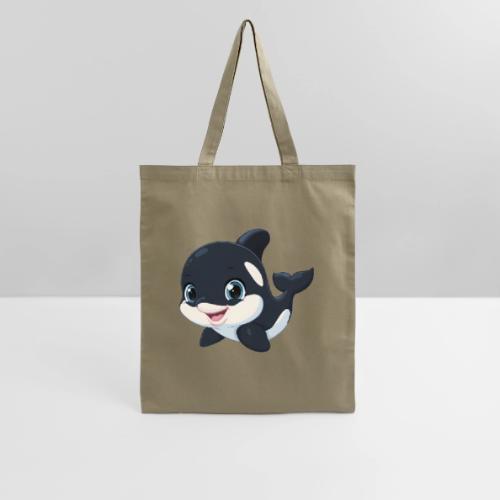 Playful Cartoon Baby Orca with Sweet Smile - Tote Bag