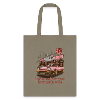 Sakura Drift Queen - Tote Bag - khaki - Front