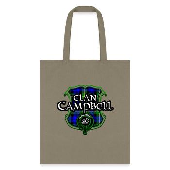 Campbell Surname Scottish Clan Tartan - Tote Bag - khaki - Front