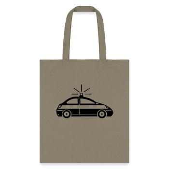Police car with flashing light - Tote Bag - khaki - Front
