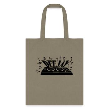 Deejay logo with turntable and tones and text - Tote Bag - khaki - Front