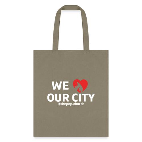 We love our city -white logo - Tote Bag