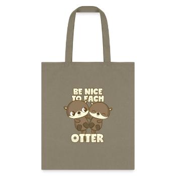 Otter Pun - Tote Bag - khaki - Front