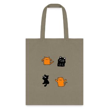 Orange And Black Cat - Tote Bag - khaki - Front
