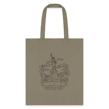 Statue of Liberty New York USA Mono Line - Tote Bag - khaki - Front