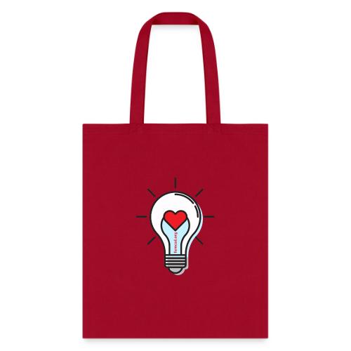 FUMCSD Heart Light Blub with White Bulb - Tote Bag