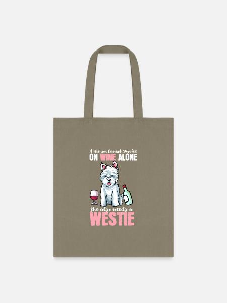 West Highland Terrier I Love My Westie Dog - Tote Bag - khaki