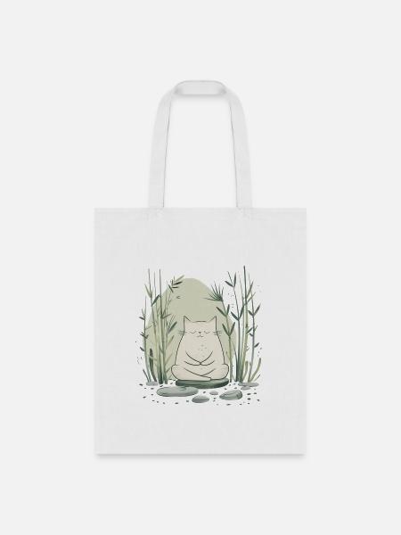 Zen Garden Cats and Plants - Tote Bag - white