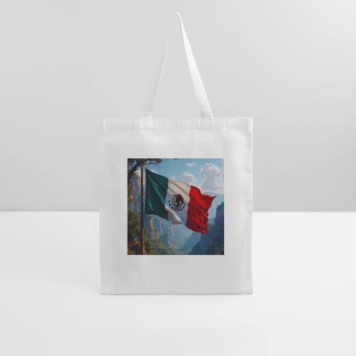 Mexican Flag in Mountain Nature Landscape - Tote Bag
