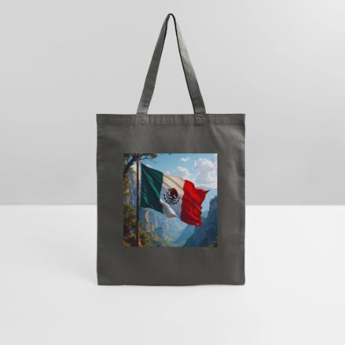 Mexican Flag in Mountain Nature Landscape - Tote Bag
