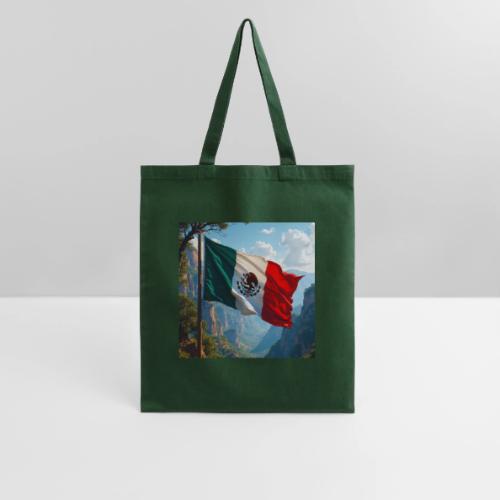 Mexican Flag in Mountain Nature Landscape - Tote Bag