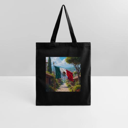 Mexican flag surrounded by nature and magic town - Tote Bag