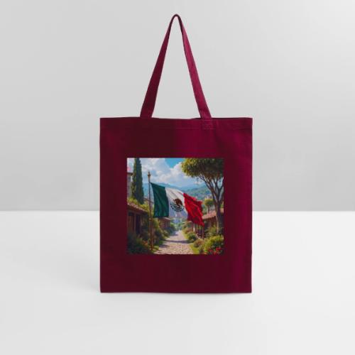 Mexican flag surrounded by nature and magic town - Tote Bag