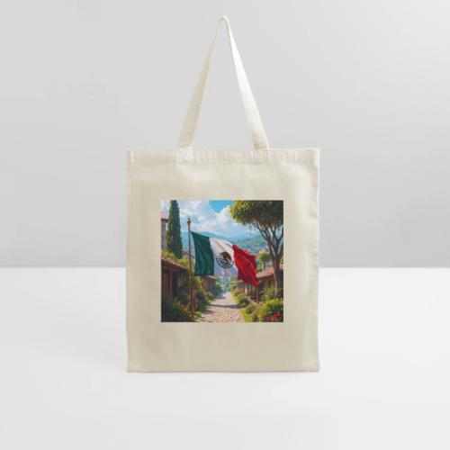 Mexican flag surrounded by nature and magic town - Tote Bag