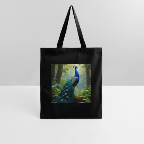 Majestic Peacock in Enchanted Forest - Tote Bag