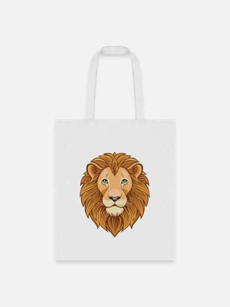 lion head logo - Tote Bag - white