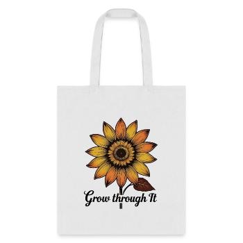 Grow Through It Flower Spine - Tote Bag - white - Front