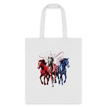 4th Of July Horse Lovers Red White And Blue - Tote Bag - white - Front