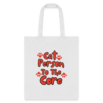 Cat person to the core - Tote Bag - white - Front