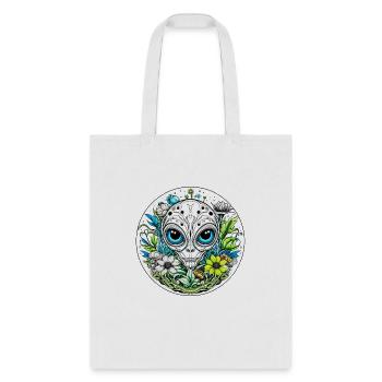 Alien in Flowers - Tote Bag - white - Front