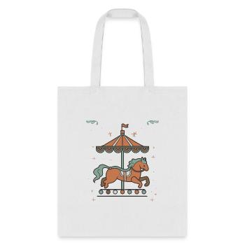 Carousel Horse Design - Tote Bag - white - Front