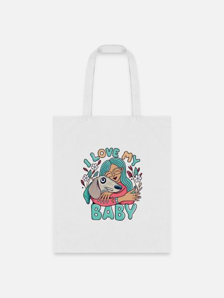 Dachshund Love Baby 3 - Tote Bag - white