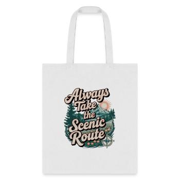 quotes Always Take the Scenic Route - Tote Bag - white - Front