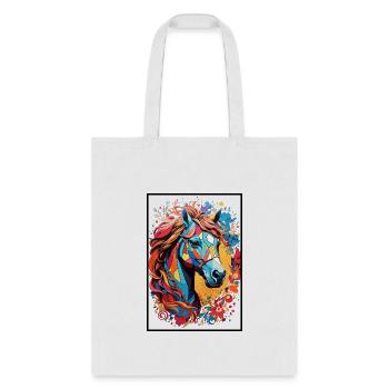 Sweet horse design - colorful horse silhouette - Tote Bag - white - Front