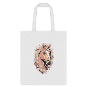 Sweet horse design - colorful horse silhouette - Tote Bag - white - Front