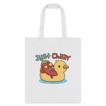Funny Chili On Ducky Pool Float Just Chilin Pun - Tote Bag - white - Front