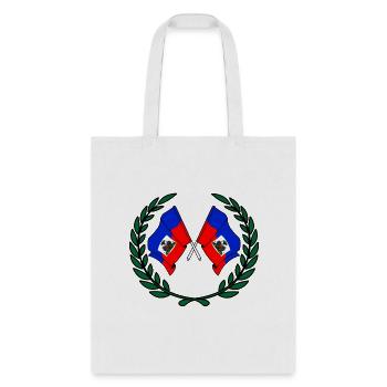 Flags Haiti in laurel wreath - Tote Bag - white - Front