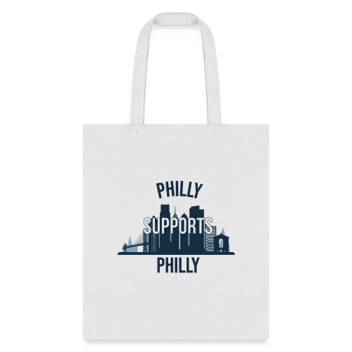 Philly Supports Philly skyline blue transparentbg - Tote Bag