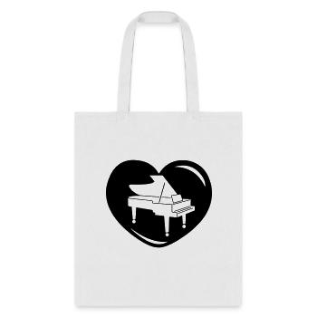 Heart cut piano - Tote Bag - white - Front