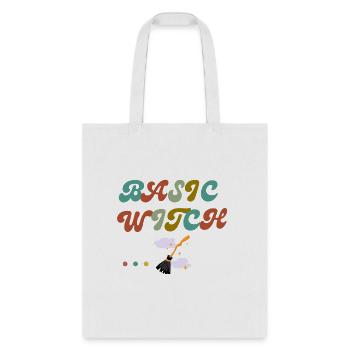Retro design " Basic Witch" - Tote Bag - white - Front