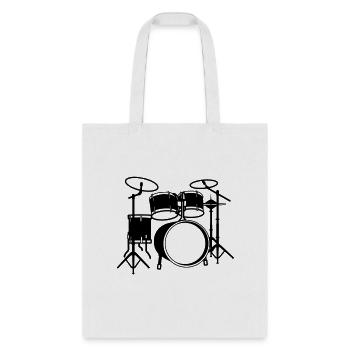 Drum kit logo for drummer - Tote Bag - white - Front