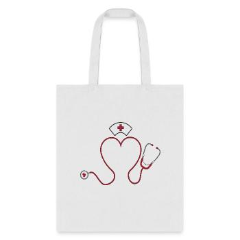 Nurse Valentine Day With Stethoscope - Tote Bag - white - Front