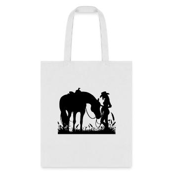 Cowgirl mit Quarter Horse Design - Tote Bag - white - Front
