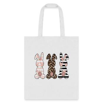 Leopard Easter Bunny, cute easter bunny - Tote Bag - white - Front