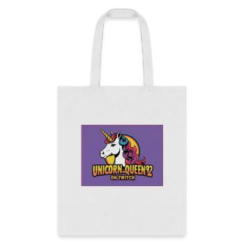 Comic blue pink and purple Unicorn_Queen92 twitch - Tote Bag - white - Front
