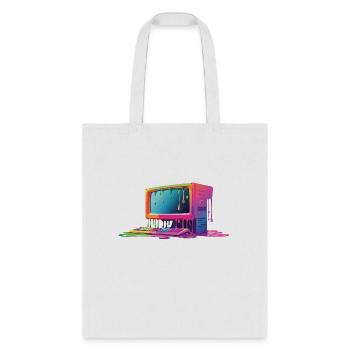 Dripping pc monitor - Tote Bag - white - Front