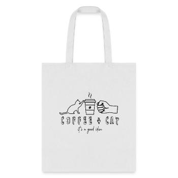 COFFEE AND CAT - Tote Bag - white - Front